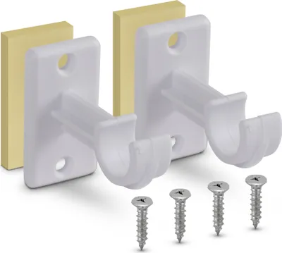 Produktbild von Bestlivings 4er Pack Ersatzträger für Gardinenstangen bis Ø 12 mm in Weiß (L 3,5 cm), Träger für Cafehausstangen, Scheibenstangen