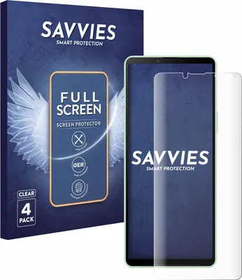 Produktbild von 4x Savvies Fullscreen Schutzfolie für Sony Xperia 10 V Displayschutz Folie Fullcover Klar Transparent