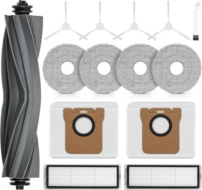 Produktbild von 14 Stück Zubehör für Dreame L10s Ultra / L10 Ultra/Xiaomi Robot Vacuum X20+ Saugroboter, Ersatzteile mit 4 Wischtücher 4 Seitenbürste 2 Staubbeutel 2 HEPA Filter 1 Hauptbürste 1 Reinigungsbürste