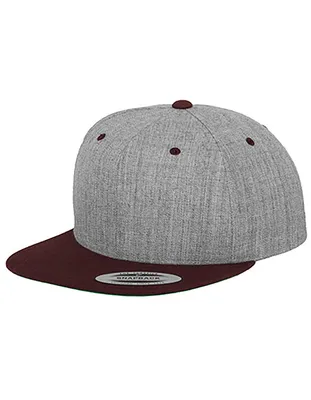 Produktbild von FLEXFIT 6089MT | Classic Snapback 2-Tone Cap - Farbe: Heather Grey/Maroon - Größe: One Size