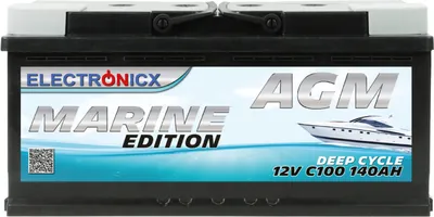 Immagine prodotto di Batteria Electronicx AGM 140AH Marine Edition - Batteria ad alte prestazioni da 12 V per impianti solari, barche e campeggio