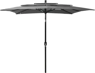 Produktbild von Sonnenschirm mit Aluminium-Mast 3-lagig Anthrazit 2,5x2,5 m