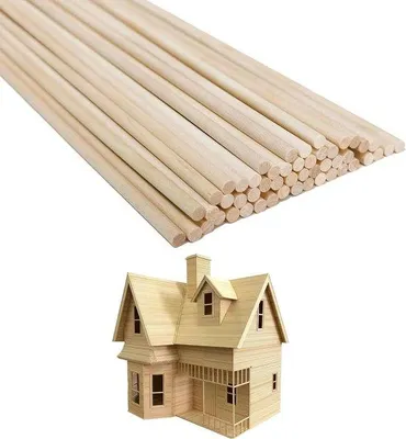 Immagine prodotto di Bastoncini di legno naturale - Bastoncini di legno per il bricolage e la lavorazione del legno