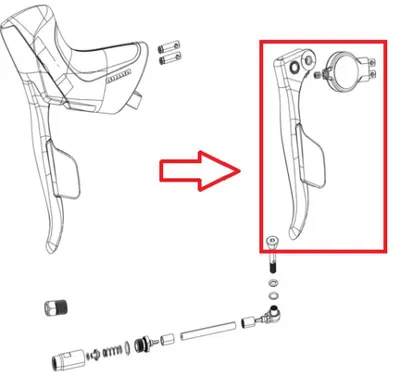 Produktbild von Bremshebel Assembly SRAM Rival AXS E1 links, Paddle und Elektro-Pod, Disc