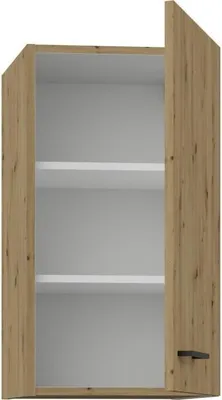 Image de Meuble Haut MODENA, 1 Porte, 40 x 31 x 72 cm, Chêne Artisan, Noir Mat
