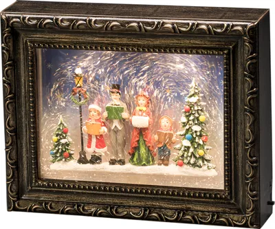 Produktbild von Konstsmide LED Bilderrahmen mit Weihnachtschor, wassergefüllt, 5h Timer, 2 warm weiße Dioden, batteriebetrieben, Innen- 4357-000