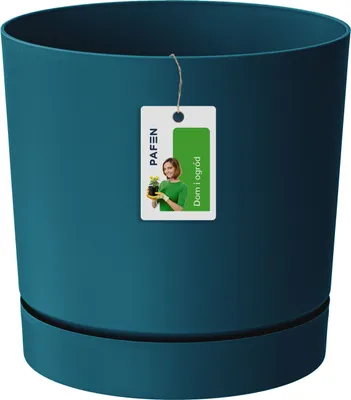 Produktbild von Blumentopf Prosperplast Übertopf aus Kunststoff Blumenkübel mit Untersetzer Rund Blau 3,2 L