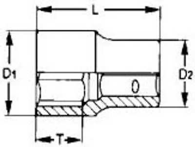 Zdjęcie produktu dla Tengtools 74313206 Nasadka 1/2" Hex 12Mm M1205126-C