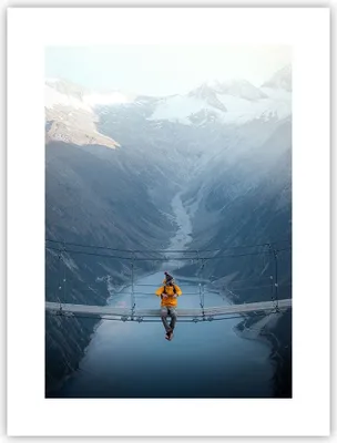 Produktbild von Poster - Poster ohne Rahmen - Berge Winter Brücke - 30x40 cm - Wand Bild - Wanddeko - Wandbilder - Kunstposter - Wandposter - Bilder - Kunstdruck - Wanddekoration - Wandbild - P2XPA30x40-5181