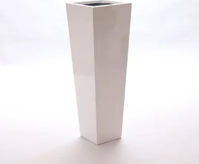 Produktbild von Elegant Einrichten | Pflanzkübel | Fiberglas | säule | konisch | 30x30x90cm | hochglanz weiß.