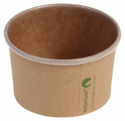 Produktbild von 50x Eisbecher aus Kraftpapier mit PLA-Beschichtung 120 ml Ø 75mm braun