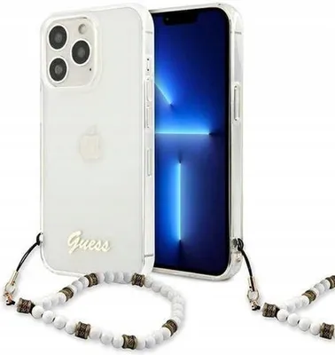 Immagine prodotto di Guess Guhcp13Lkpswh Custodia rigida trasparente per Iphone 13 Pro / 13 6.1 Perla Bianca