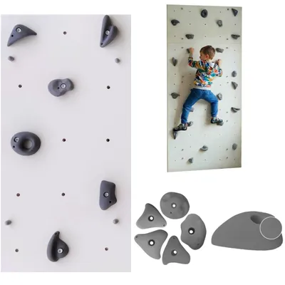 Immagine prodotto di Create for you® – Parete da arrampicata, 1 pannello da 100x50 cm, 5 prese grigie