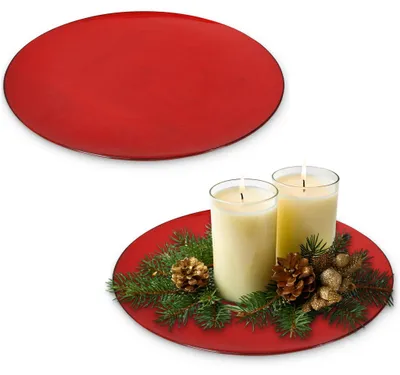 Immagine prodotto di Set di 2 piatti decorativi da 47 cm in rosso-nero per interni ed esterni