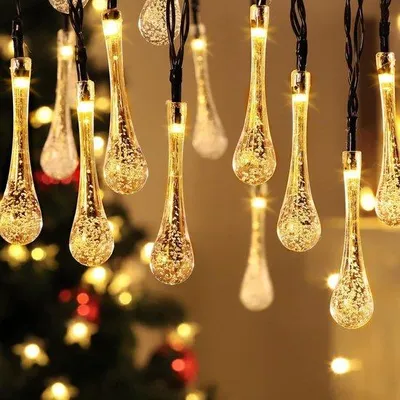 Zdjęcie produktu dla Świąteczne girlandy świetlne do użytku zewnętrznego, długość 6,3 m, 30 diod LED, wodoodporne, białe, idealne do ogrodu, imprez, dekoracji drzew i przyjęć
