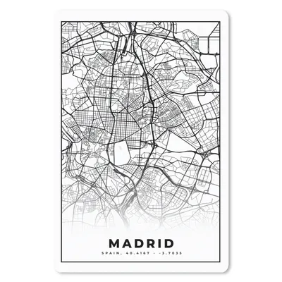 Produktbild von MuchoWow® Mauspad Mousepad Madrid - Schwarz und weiß - Stadtplan - Karte 18x27 cm - Mousepads - Maus Mat - Pad - Mausunterlage