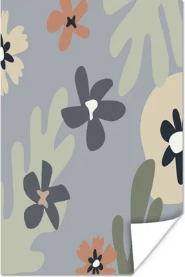 Produktbild von MuchoWow® Poster Hintergrund - Blumen - Pastell 40x60 cm - Plakate für die Wand - Poster Babyzimmer