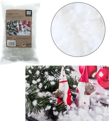Image de Boules de neige décoratives - neige artificielle - Noël - 3 sachets de 30 grammes - Blanc