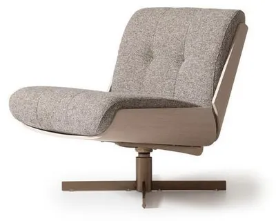 Image de Fauteuil pivotant Tissu Assise Une place Gris Salon Fauteuil club