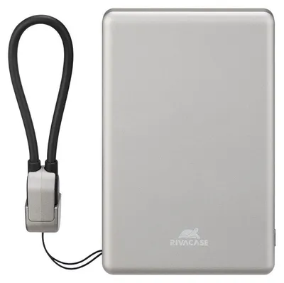 Image de Rivacase VA2616 banque d'alimentation électrique Lithium Polymère (LiPo) 5000 mAh Recharge sans fil Argent