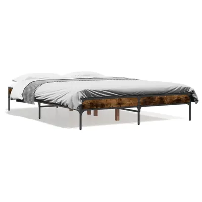 Obrázok produktu pre vidaXL Rám postele z dymového duba 120x200 cm materiál na báze dreva a kovu