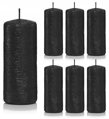 Image de Drobo Bougies décoratives noires cylindre 10/4 lot 7