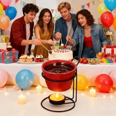 Produktbild von Fondue-Tasse für Schokoladen- und Käsefondue | Ideal für romantische Abende, Partys und Weihnachten