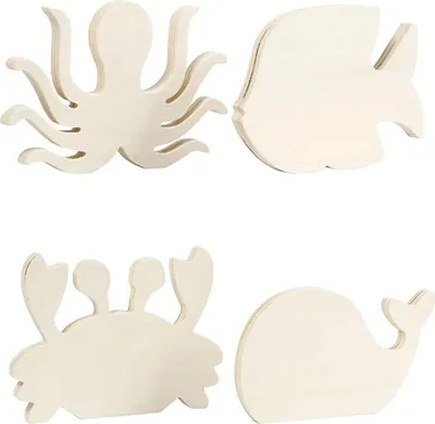 Immagine prodotto di Animali marini in legno, circa 16 cm, per decorare