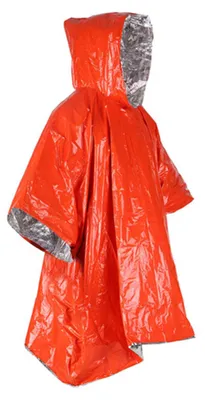 Produktbild von Outdoor-Regenmantel mit Kapuze, reflektierend, faltbar, winddicht, ärmellos, wasserdicht, Überlebenswerkzeug, Aluminiumfolie, Wanderponcho, Decke, Campingausrüstung