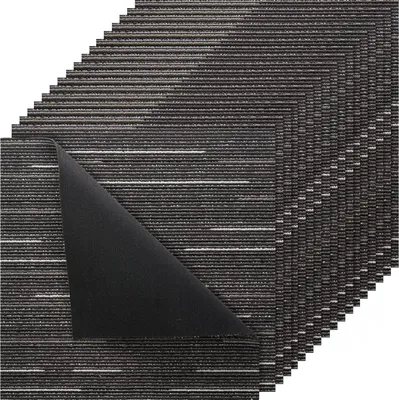Obrázok produktu pre VEVOR kobercové dlaždice 609,6 x 609,6 x 6 mm, 24 balení, modulárny koberec s plochou 9 m², kobercová podlaha, opakovane použiteľná, jednoduchá výmena pre domácich majstrov, do obývačky a kancelárie, sivá