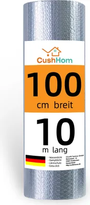 Produktbild von CCLIFE Isolierfolie Dämmfolie Folie Alu Luftpolsterfolie Dachisolierung ,Größe: 1X10m - 10㎡,Dicke 3-4mm, Aluminisierte/Einzelne Blase