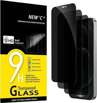 Produktbild von Sichtschutz Panzer Schutz Glas iPhone 12 Pro Max (6,7 Zoll) 3er Set 9H Härte