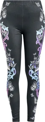Produktbild von Full Volume by EMP Damen schwarze Leggings mit großem Print S