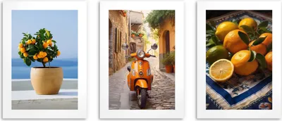 Produktbild von Elegante Küchenwandposter Zitronen im italienischen Stil 3x30x40
