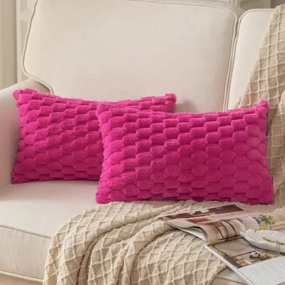Immagine prodotto di Coperte per cuscini in peluche, set da 2, 30x50 cm, decorative per divano