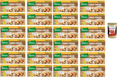Produktbild von Knorr Dado Funghi Porcini, Brühwürfel Brühe, 24 Packung mit 10 Steinpilzewürfel + Italian Gourmet polpa 400g