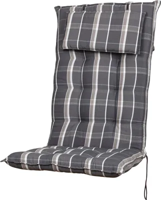Produktbild von Auflage Hochlehner Sylt 10557-700 grau kariert 119x50x8 cm Sun Garden