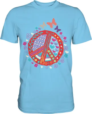 Produktbild von Peace Frauen Schmetterling T-Shirt – Sky Blue / M