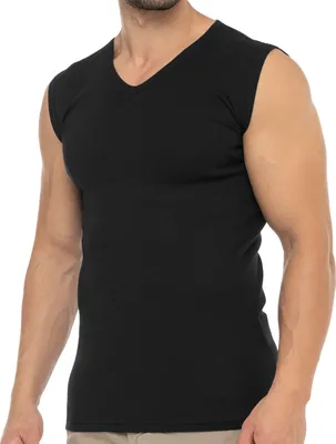 Produktbild von Celodoro Herren Business Muskelshirt V-Neck (1 Stück) Feinripp Top - Schwarz 3XL