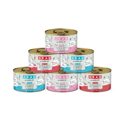 Produktbild von grau Kittenfutter Mischtray 6x200 g