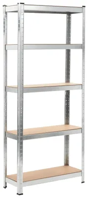 Produktbild von vidaXL Lagerregale mit 5 Böden 3 Stk. Silbern Stahl & Holzwerkstoff