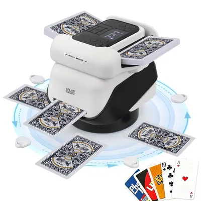 Produktbild von Kartenmischer Kartengeber Kartenverteiler - Automatisch - 360° drehbar - Wiederaufladbar mit 4 Fernbedienungen - Für 1 bis 10 Spieler