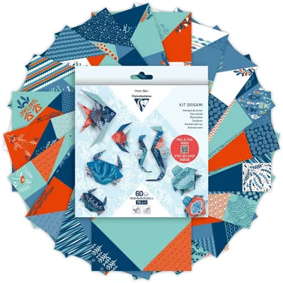 Produktbild von Clairefontaine Origami, 60Bl 3 Formate, Fauna
