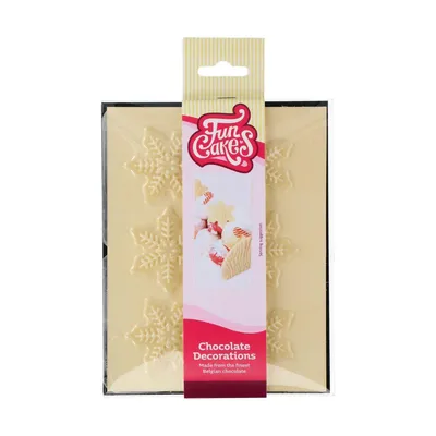 Produktbild von FunCakes Schokoladendekorationen Schneeflocke pk / 6 Schokoladenaufleger