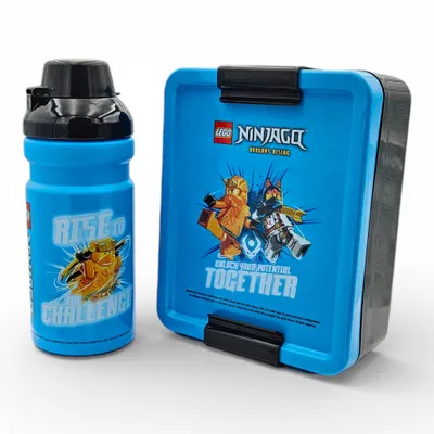 Produktbild von LEGO Lunch-Box Set Ninjago Classic (blau/schwarz, 2-teilig, mit Trinkflasche)