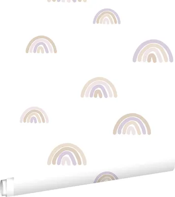 Immagine prodotto di ESTAhome carta da parati arcobaleni lilla e beige e bianco 53 cm x 10.05 m