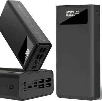 Produktbild von Powerbank 30000Mah Led Screen 4Xusb Micro Usb-C Schnelles Laden Schwarz