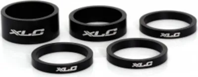 Produktbild von XLC AS-A02 A-Head Spacer-Set 3 x 5 mm, 1 x 10 mm, 1 x 15 mm, Ø 1 1/8', matt/schwarz, 5-teilig (1 Set)