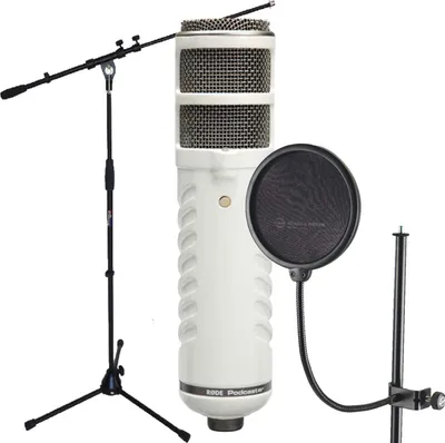 Produktbild von Rode Podcaster mit K&M 23956 Popschutz mit Ständer