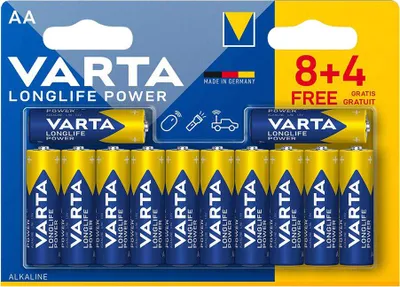Image de Varta Batterie Longlife Power AA NEU 12St. 8+4 - Batterie